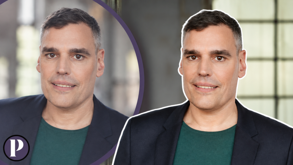 Armin Coerper im violetten Promiglanz-Layout