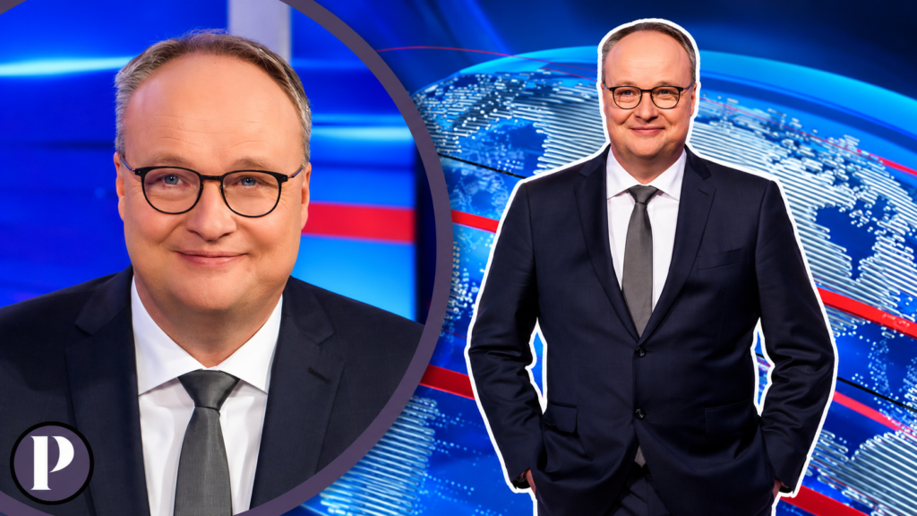 Oliver Welke in zwei unterschiedlichen Aufnahmen im Promiglanz-Rahmen